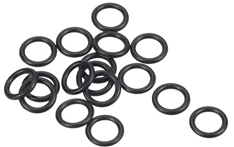 PATIKIL 20 Stück Dichtungsringe O-Ringe Gummidichtung 7mm AD 5mm ID 1mm Dicke Nitrilgummi Unterlegscheibe Dichtungssatz Gummischeiben für Auto Klimaanlage Wasserhahn Rohr Schwarz