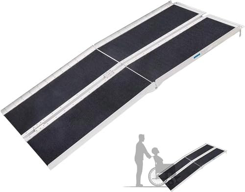 LuusMm 7Ft/213 Cm Faltbare Rollstuhlrampe, Tragbare Stieframpe Ohne Rutsch, Leicht, Mit Griff, 600 Lbs Kapazität, Geeignet Für Zuhause, Stufen, Treppen, Türen, Bordsteine