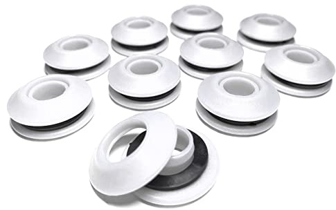 AWAPRO Set di occhielli - 10 pezzi bianchi per teloni inossidabili 28x28x12 mm in plastica per telone di copertura piscina