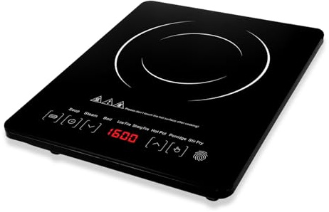 MAGICLULU Induction Cooker Elettrico Intelligente Con Display Digitale Piano Cottura Portatile Per Cucina Domestica Camper e Barca Facile Da Trasportare e Riporre