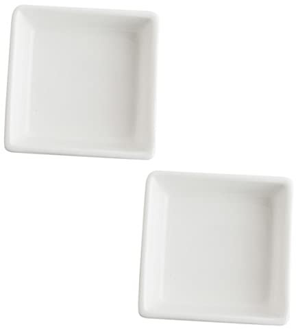 MAGICLULU 2St Snack-Platte Dip-Gerichte Sojasauce-Teller Gewürze Gerichte Kuchenform Snack-Schüssel Dessertschale Haushalt Keramik Porzellanschale Soße Gewürzplatte Weiß