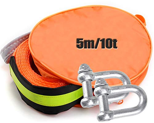 BomDog Abschleppseil, 5 M Langes Abschleppseil, Hochfestes Auto-Zugseil, Mit 2 Sicherheitshaken, Nylon-Abschleppseil/a/5M/10T