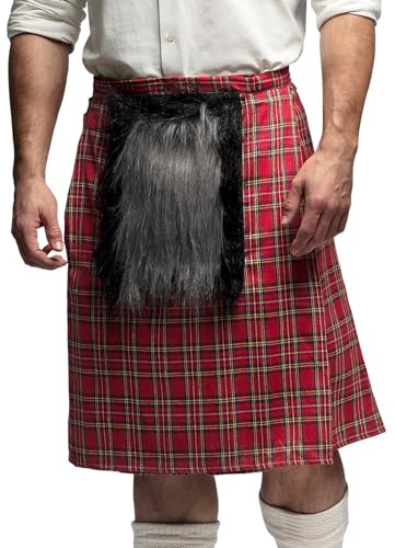 Boland - Jupe écossaise pour adultes, kilt pour costumes de carnaval, fête à thème, Halloween ou carnaval, costume écossais