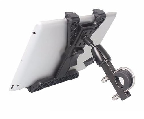 Tissting Bike Tablet Halterung, Indoor Laufband Tablet Ständer 20–40mm Montage Durchmesser Schwarz Kunststoff Fahrrad Lenker Handys Halterung für 7–10 Zoll Tablets