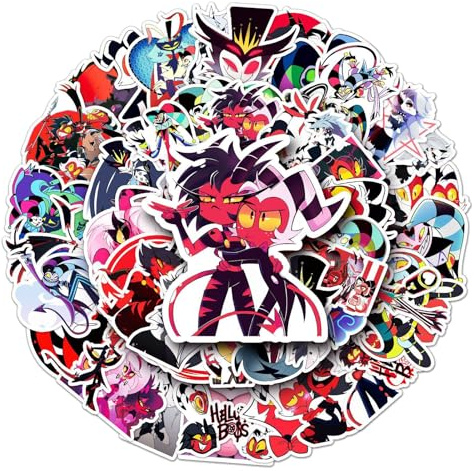 50PSC Helluva Boss Stickers, Cartoon Anime Movie Stickers, Waterproof Graffiti Vinyl DIY Decals for Skateboard Laptop Guitar Luggage Skateboard, Teens and Adults