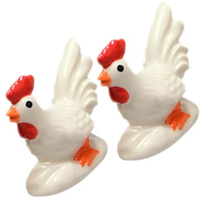 Cabilock 2pcs Ceramic Rooster Chopstick Holder Chopsticks Rests Stand Dinner Table Decor Reusable