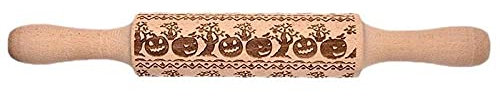 LSDLOUYAQNG Rodillo Ajustable Rodillo for Grabar en Relieve, Rodillo for Arcilla, Rodillos for amasar, Herramienta for Hornear en Relieve con Rodillo de amasar de Madera