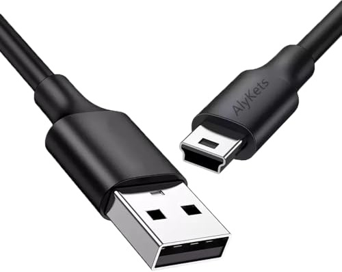 AlyKets Typ A zu Mini B Kabel für Canon Kamera Ladegerät, Mini USB Kabel 6Ft Kompatibel mit Garmin Nuvi, PS3 Controller Ladegerät, GoPro Hero 3 4, Dash Cam, MP3 Player