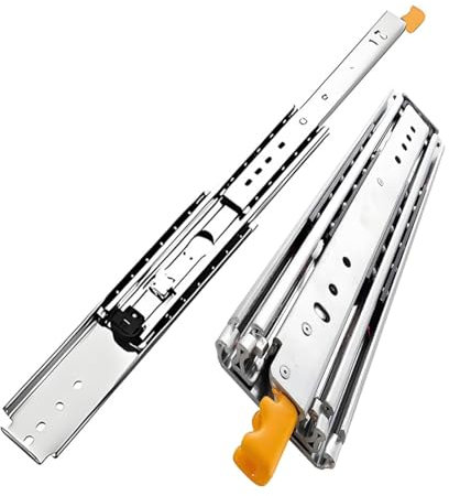 Generisch Schwere Schubladenschienen 250mm-2000mm, Seitenmontage Teleskopschiene Schubladenauszüge Mit Schloss, 1 Paar Kugellager Gleitschiene 220KG Tragkraft(800mm)