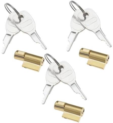 Lguaquanx 3 Pezzi Lucchetti per Rimorchio con 6 Chiavi, Serratura per Gancio di Traino, Accessori Rimorchio Antiruggine e Antifurto, Compatibile con rimorchi per Terra, Daxara e Maypole