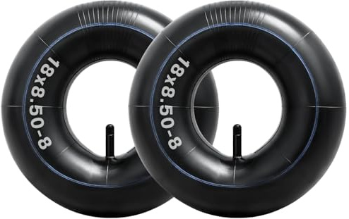 2 Stück 18x8,50-8 18x9,50-8 Schlauch mit Geradem Ventil TR-13, Rasenmäherreifen Luftschlauch aus Butylkautschuk, Kompatibel mit Rasenmäher, Schubkarren, Gartenanhängern, Go-Karts