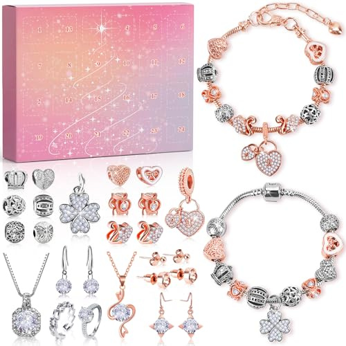 Schmuck Adventskalender 2025 Frauen Teenager Mädchen: Kleine Geschenke für Adventskalender Füllung Kinder Frau Freudin Weihnachtskalender 2025 Frauen Geschenk Schmuck Damen Jugendliche Mädchen