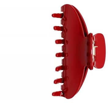 Hochwertige, langlebige Acetat-Haarklammer, niedlicher Clip für dickes oder dünnes Haar, 10,2 cm, rutschfeste Haarspangen, flache Haarklammern, Rot