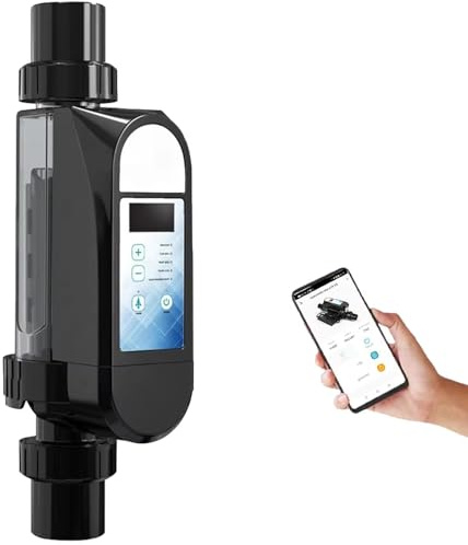 Générateur de Chlore au sel for Piscine, système Intelligent de chloration d'eau salée avec Panneau numérique, Wi-FI intégré et télécommande par Application, Appareil de chloration d'eau salée(4g/h)