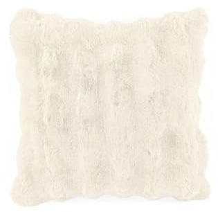 TISECO Home Studio - Kissen (gefüllt) Bubble - Plüsch Kunstkaninchenpelz - Quadrat - 45x45 cm - Elfenbein