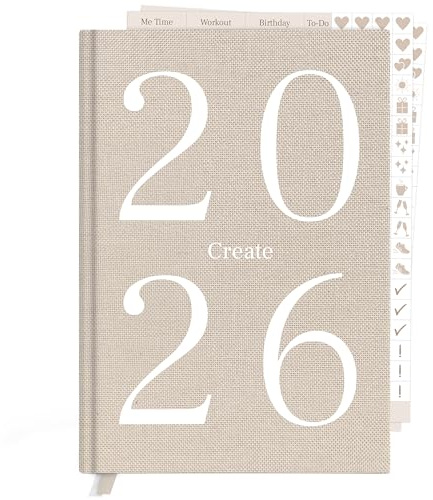 kind of hazel® Terminplaner 2026 A5 Beige – Hardcover mit Leineneinband