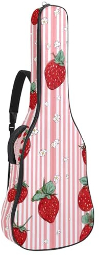 Gitarrentasche mit niedlichem Schwan-Muster auf hellviolettem Hintergrund, gepolsterte Tasche für Akustikgitarre, Rucksack mit verstellbaren Schultergurttaschen, Mehrfarbig 02, 42.9x16.9x4.7 in