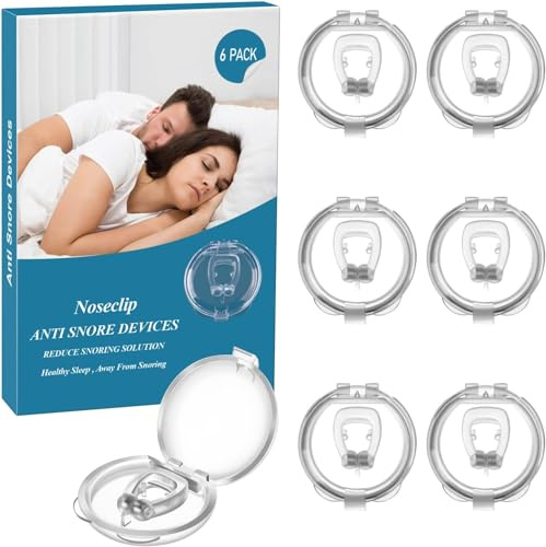 Anti Ronflement Dilatateur Nasal, 6 PCS Silicone Magnétique Clip Nasal Pince Ronflement Réutilisable Prévenir l'apnée intermittente,améliorer la qualité du sommeil, empêcher le ronflement