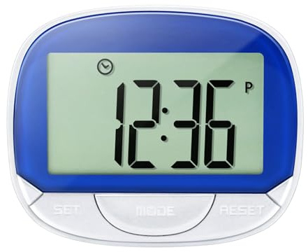 Pedometro contapassi – pedometro di camminata multifunzione, grande schermo da 55 mm con orologio 21/24 ore, contapassi, misuratore di passi preciso, distanza di camminata, contatori di calorie