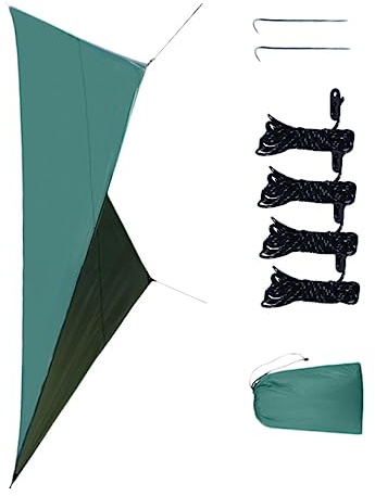 WEKADRIN Vela Parasole Da Picnic e Tettoia Di Protezione Per Esterni Oxford e Antivento, Copertura Ombreggiante Per Campeggio e Giardino, Facile Da Installare e Riporre, Verde Doppio Posto