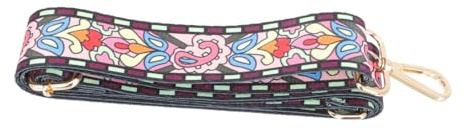 BESPORTBLE Correa de Banjo Vintage Ajustable Estampado Étnico y Ganchos Dorados, Accesorio para Instrumento Musical Resistente y Multifuncional, Adecuado para Músicos y Regalos Obsequios