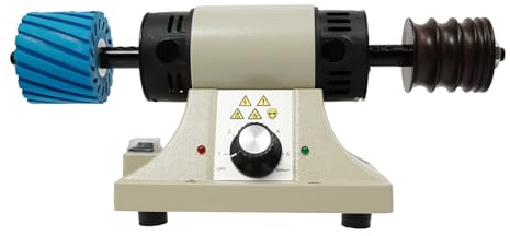 Poliermaschine für Leder, 350 W, 0 – 8000 U/min, Kantenschleifer, Polier- und Bräunungsmaschine für Leder, mit Brennrad aus Holz, 6 Schleifhülsen, zum Schleifen von Lederartikeln