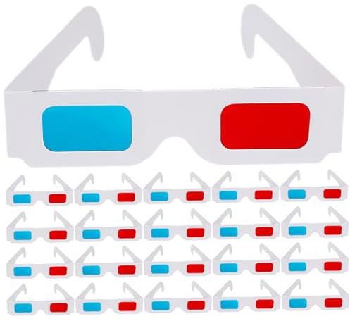 SOLUSTRE Occhiali 3d in Carta Anaglifo 40 Pezzi per Film e Giochi 3d, Visione Stereo per Cinema e Riviste, Design Leggero