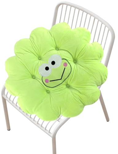 EQLEF Frosch Kissen Blumenform Nette Kissen, Baumwolle Blumen Frosch Sitzkissen Blume Kissen Dekor Auto Kissen Bodenkissen für Home Office und Kinderschule