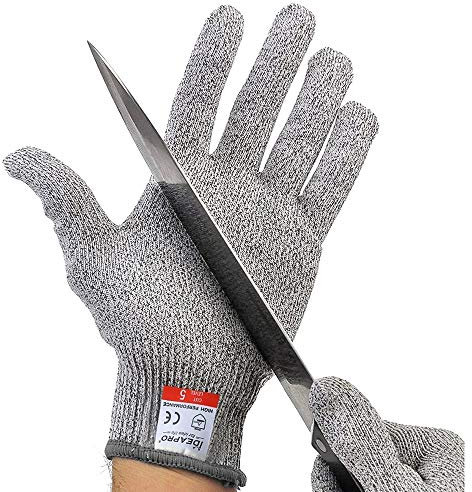 IDEAPRO Cut Resistant Gloves, Level 5 Protection, Food Grade, Safty Gloves for Hand protection and yard-work, Kitchen Glove for Cutting and slicing, 1 pair