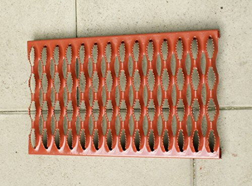 Profilrost Laufrost Anthrazit & Rot ca. 25 cm breit in 42 cm Länge (Ziegelrot)