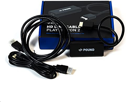 POUND Câble Adaptateur HDMI pour PlayStation 2 - Compatible avec PS1 et PS2 - Câble hDMI avec Affichage RGB, Résolution 720p et Cable Micro USB pour l'Alimentation