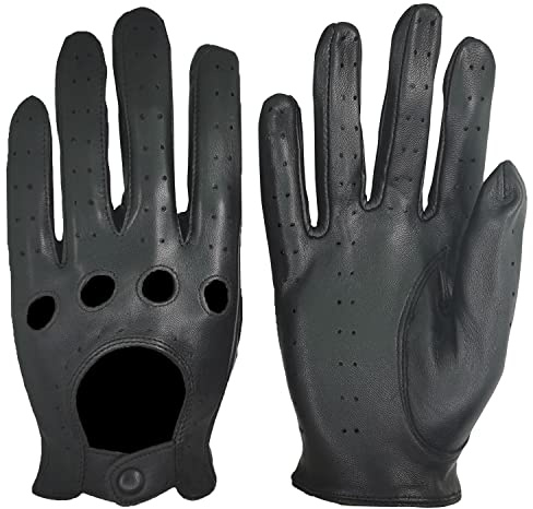 ZLUXURQ Damen Retro Weiche nd Dünne Ausgezeichnete Lammfell Leder Qualität Touchscreen Fahrhandschuhe