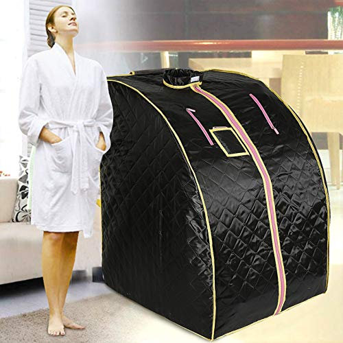 meihe Sauna infrarouge pliable cabine à chaleur Thérapeutique Spa 1000W, Sauna Infrarouge 1 place Portable,Tente de Sauna Pliable Isolante à Quatre Couches et Générateur de Vapeur de Sauna
