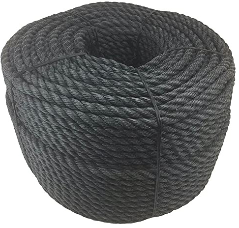 RopeServices UK - 20mm Black Staplespun Decking Rope x 30m Decorative Garden Rope, Balustrade