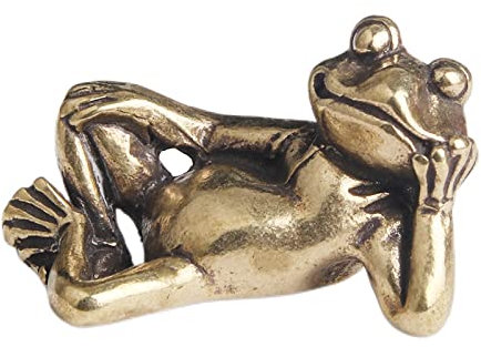 Messing schlafender schöner Frosch, kreative Desktop-Verzierung, Frosch, Briefbeschwerer, zum Basteln, Tee, Haustier, Sammlung süßer Geschenke