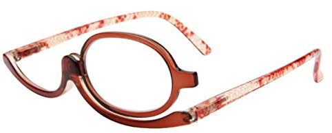 MAQBE Make up Glasses, Schminkbrille, MiniBrille Make Up Schminkbrille Mode Damen Schminkbrille mit klappbaren glaesern(Color:#5,Size:3.5)