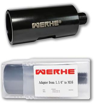Adattatore WERHE® da 1 1/4 UNC a manicotto M16. Per carotaggio a seghe a tazza per calcestruzzo, carotaggio a lattina.