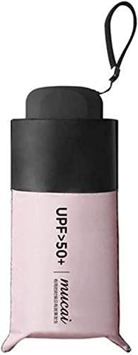 OAICIA Folding Umbrella, Mini Umbrella Windproof Portable Compact Umbrella UV Protection Light Weight Strong Sturdy Reinforced Umbrella for Mens Women Kid - Pink