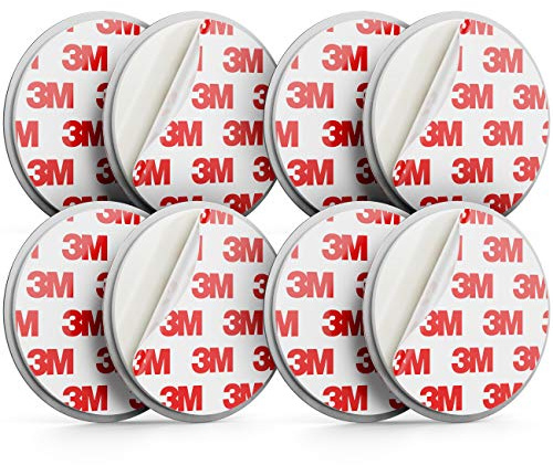 deleyCON 4x Magnetfäste för Rökdetektorer Magnetisk Hållare Brandlarm Självhäftande Magnethållare Självhäftande yta 50 mm i Diameter