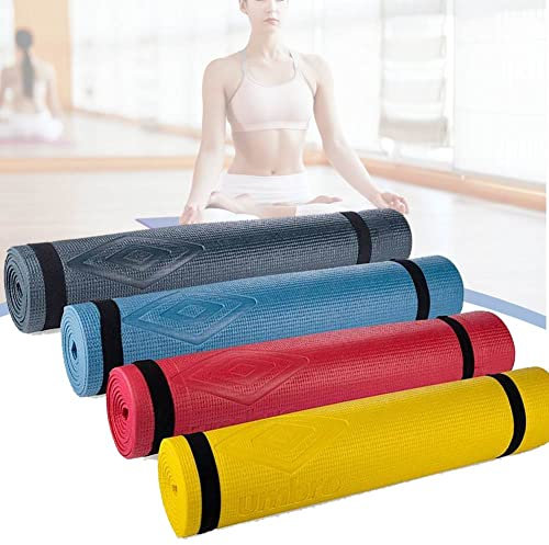 Bakaji - Tapis de yoga antidérapant, 175 x 60 cm, haute densité, tapis d'entraînement, fitness, aérobic, gymnastique, avec bandoulière, couleurs assorties