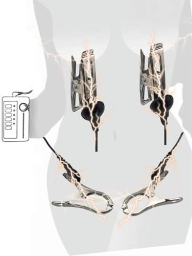 Elettrostimolazione Morsetti per capezzoli Set Stimolatore di Tortura SM Sex Toys Per Donne Uomini Coppie