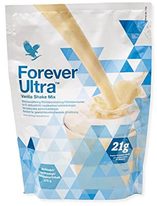 Forever Ultra Vanilla Protein Shake, 21g Soja Eiweiß, Pulver, sättigender Mahlzeitersatz, ohne Konservierungsstoffe, glutenfrei (15 Portionen, 375 g)