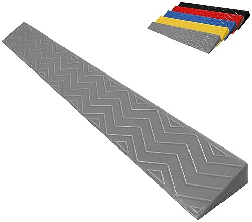 SIDID Rollstuhl Rampe Rollstuhlrampe Türschwelle Haushalt rutschfeste Bordsteinrampe 1 Bis 6 cm Hoch, für Fahrrad, Rollstuhl, Saugroboter, Lager, Garage(Grey,100x13x6cm)