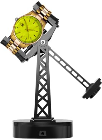 FEICHONGHO Single Watch Winder for Automatic Watches,Timer Shutdown,Adjustable Speed,Self Winding Turner,Rotating Device, Black, Modern