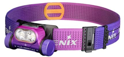 Fenix HM65R-T V2.0 Trailrunning LED Stirnlampe, 1600 Lumen, 170m, Nebula | 300h Laufzeit, IP68, USB-C Ladekabel, Weißem Licht und warmweißem, SPORT-Kopfband + SOS, 140g, für Outdoor Jogging Wandern