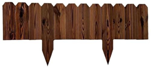 Clôture de Jardin en Bois à 5 Panneaux - Bordure de Jardin à Emboîtement - Bordure de Paysage en Bois pour Jardins, Pelouses, Balcons, Cours, Clôtures de Plantation – 5 M (L),B-15.8 H