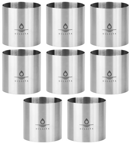 Hilsita 8 / Stück Set Mousse Torten Ringe, 2 Zoll Edelstahl Kuchen Formen backen, Tortenring, Dessertringe, Runde Lebensmittel Gebäck Formen, Kochen Backen Zubehör