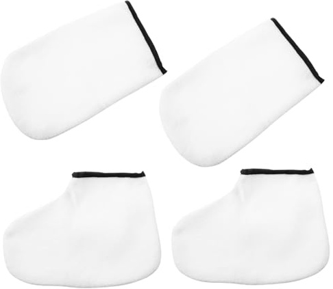 WOONEKY Guanti in Paraffina Trattamento Bellezza Coperture per Pediluvio e per 2 Paia Set Idratanti Professionale per Cura Pelle Spa Mani e Piedi Casa e Centri Estetici