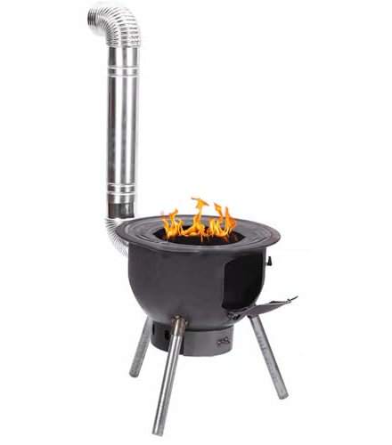 Camping Wood Burning Stove - Firewood Stove Camping with Two Furnace Rings & Removable Ash Pan - Wood Log Burner Stove/Cooking Hob or Grill for Grill, Picnic, Hunting(Outer Diameter 48cm/18.9in)