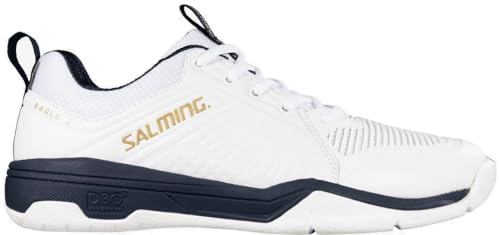 Salming Eagle 2 1234050-0732 - Scarpe da pallamano per interni, colore: Bianco/Blu/Oro, bianco, 44 2/3 EU